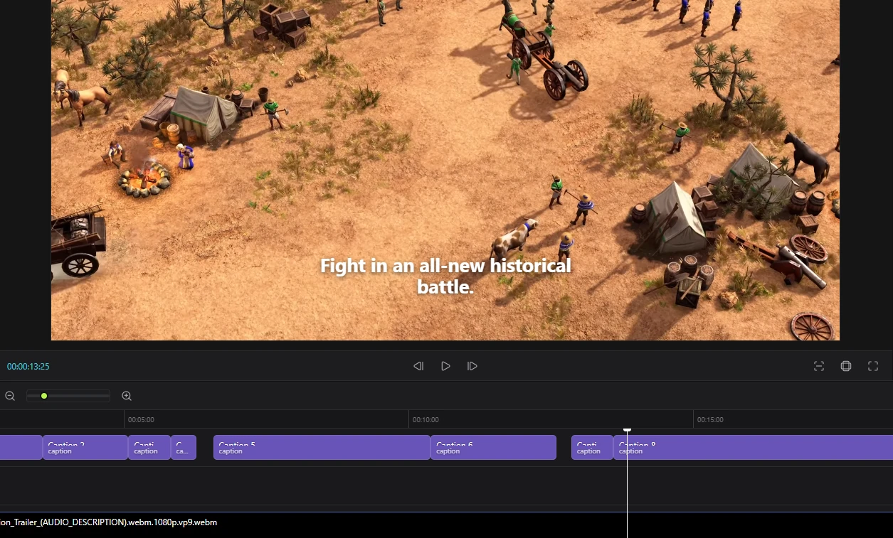 Automatic Captions Interface